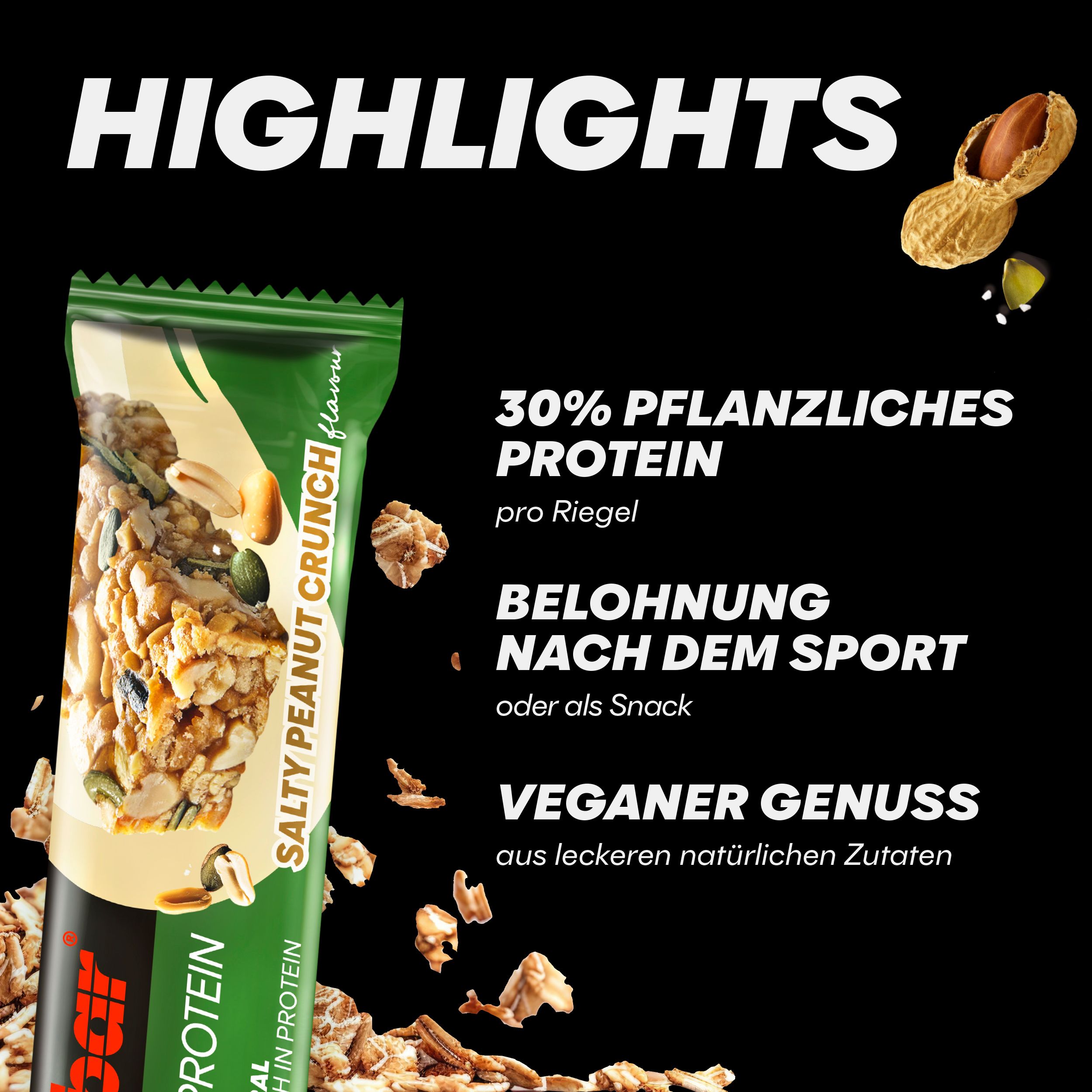 POWERBAR Natural Protein Salty Peanut Crunch veganer Protein Riegel