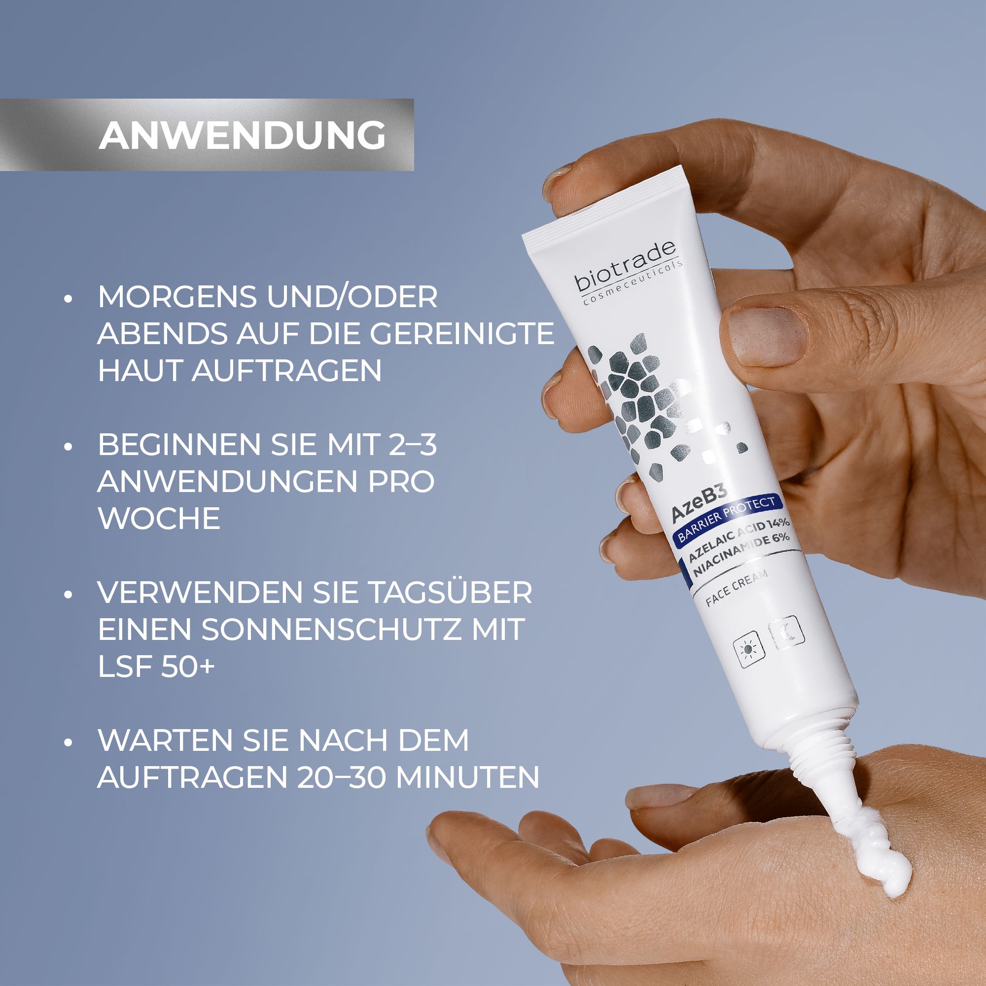 Biotrade AzeB3 Barrier Protect Intensivpflegecreme mit Azelainsäure 14% und Niacinamid 6%