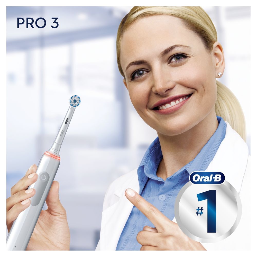 Oral-B - Elektrische Zahnbürste "Pro 3 + 2. Handstück" in Schwarz und Weiß