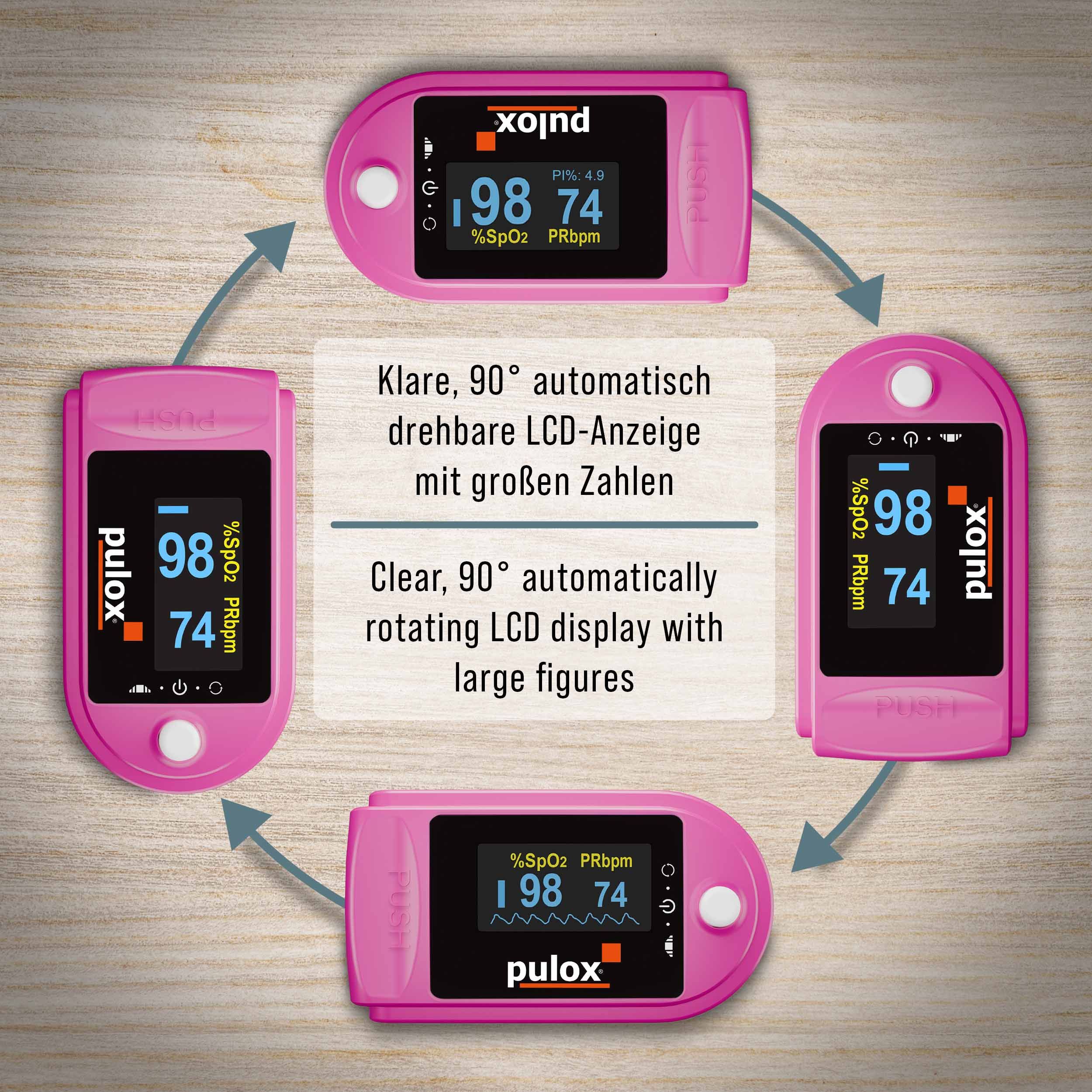 Pulox PO-200 Solo - Finger-Pulsoximeter in Pink