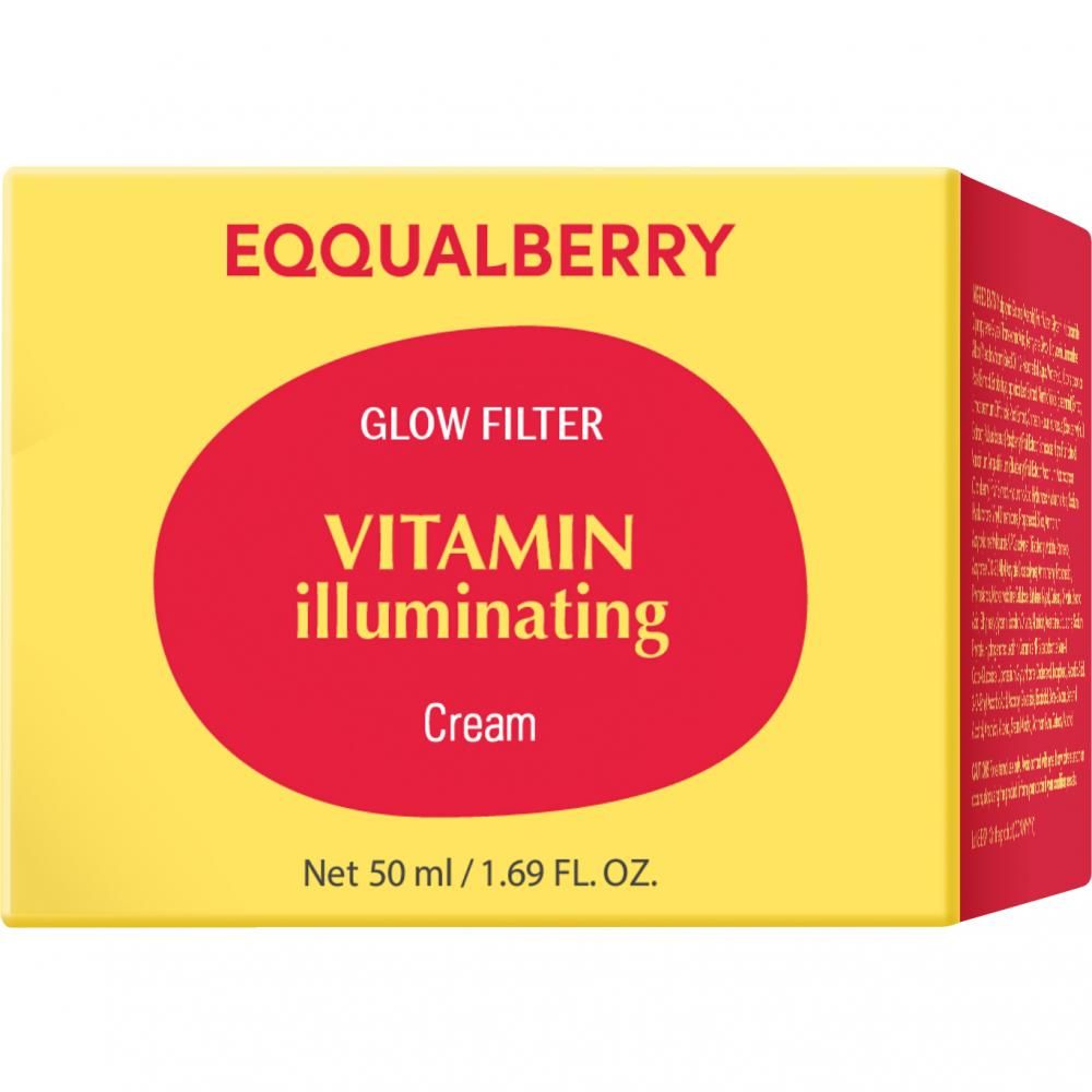 EQQUALBERRY Vitamin Illuminating Cream Verpackung. Enthält 50 ml.