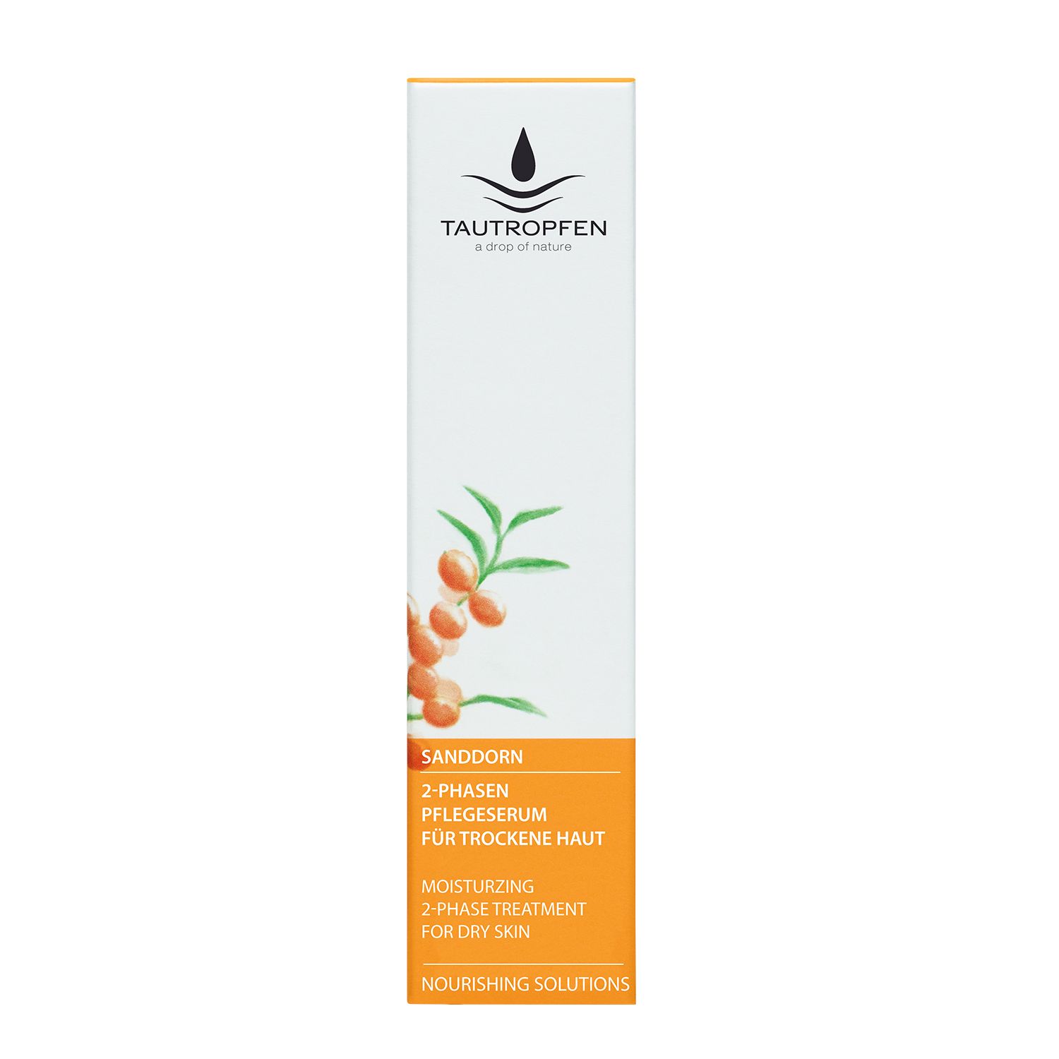 TAUTROPFEN Sanddorn 2-Phasen Pflegeserum für trockene, fettarme Haut + 10 ml Größe GRATIS