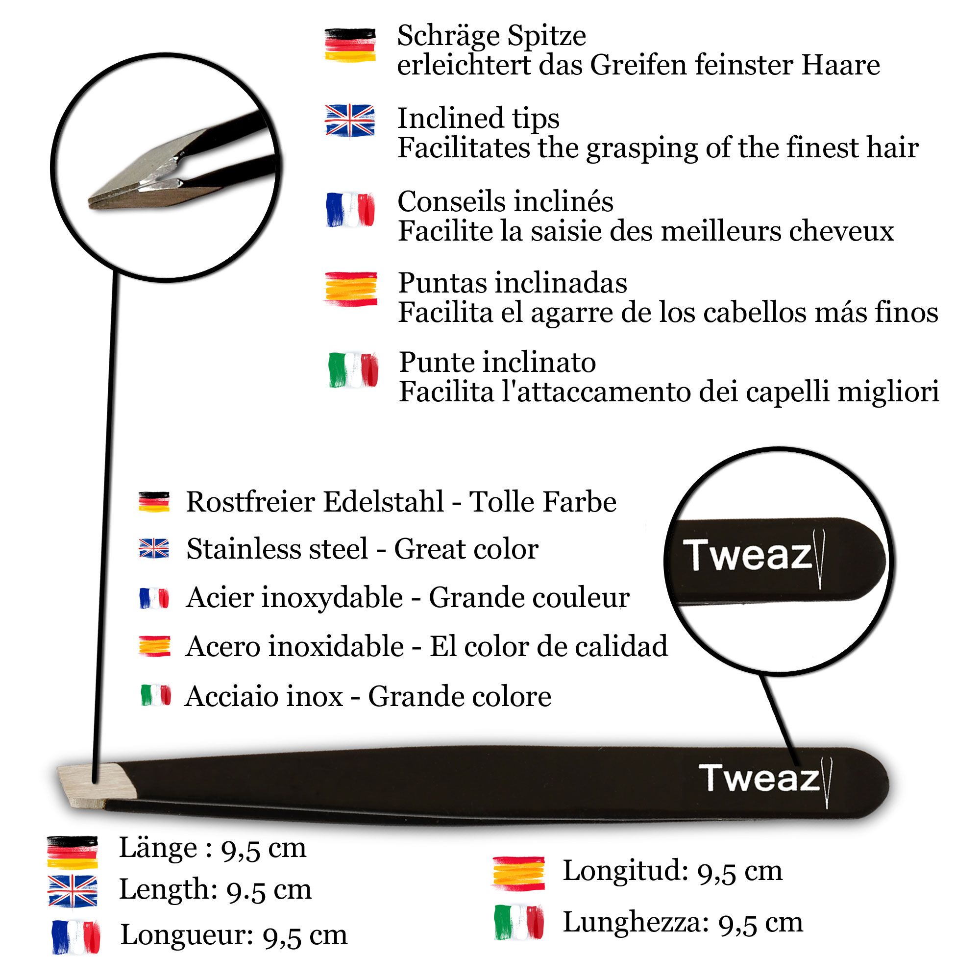 K-Pro TWEAZY Augenbrauenpinzette (schwarz)