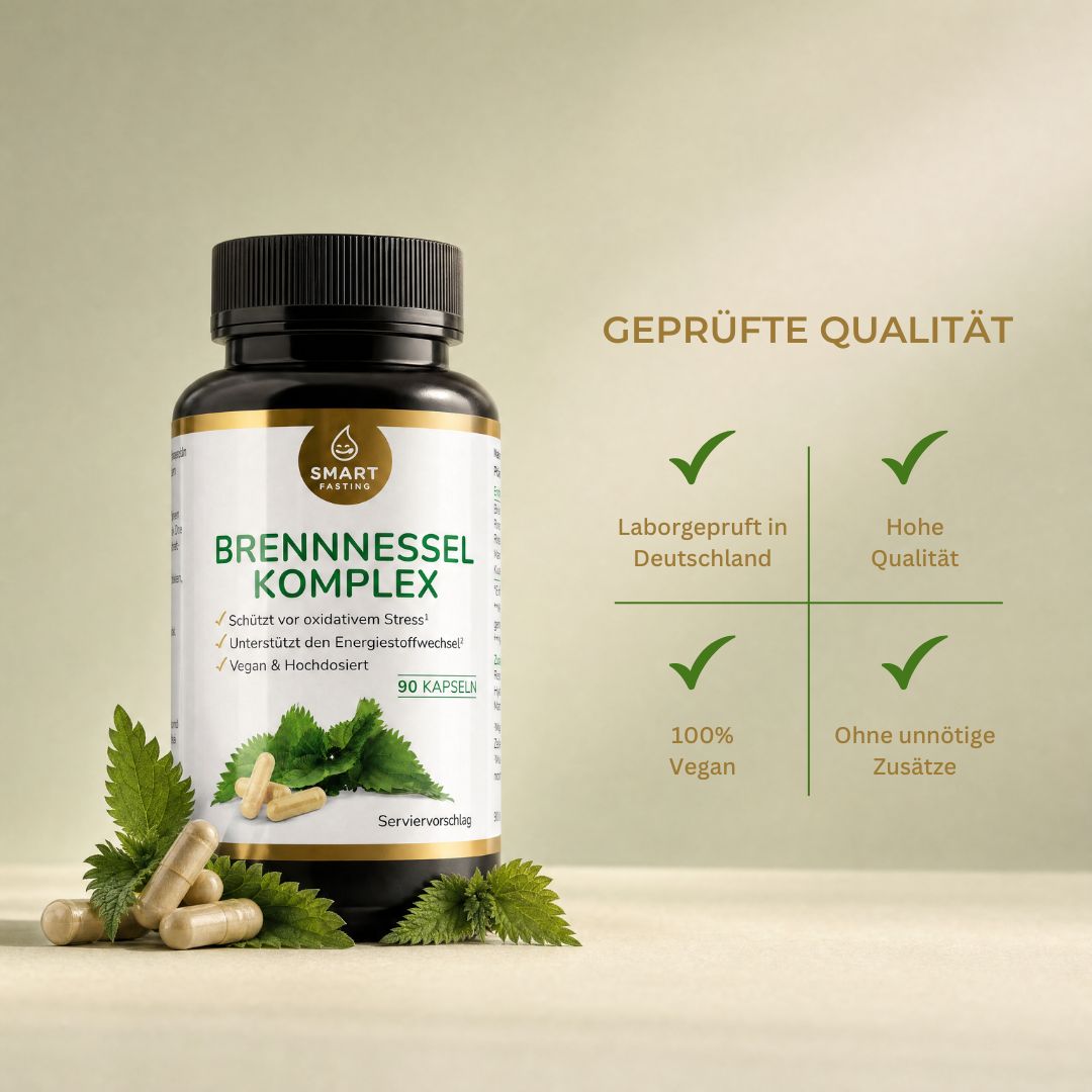 Flasche Brennnessel Komplex mit Qualitätsmerkmalen: "Geprüfte Qualität".