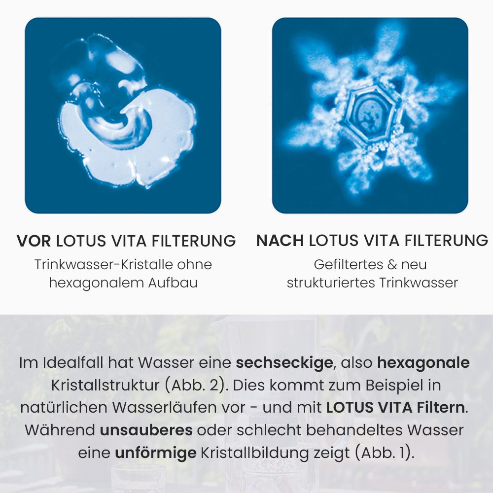 Lotus Vita Esprit Wasserfilter Filterkanne Natura Plus - Ozeanblau