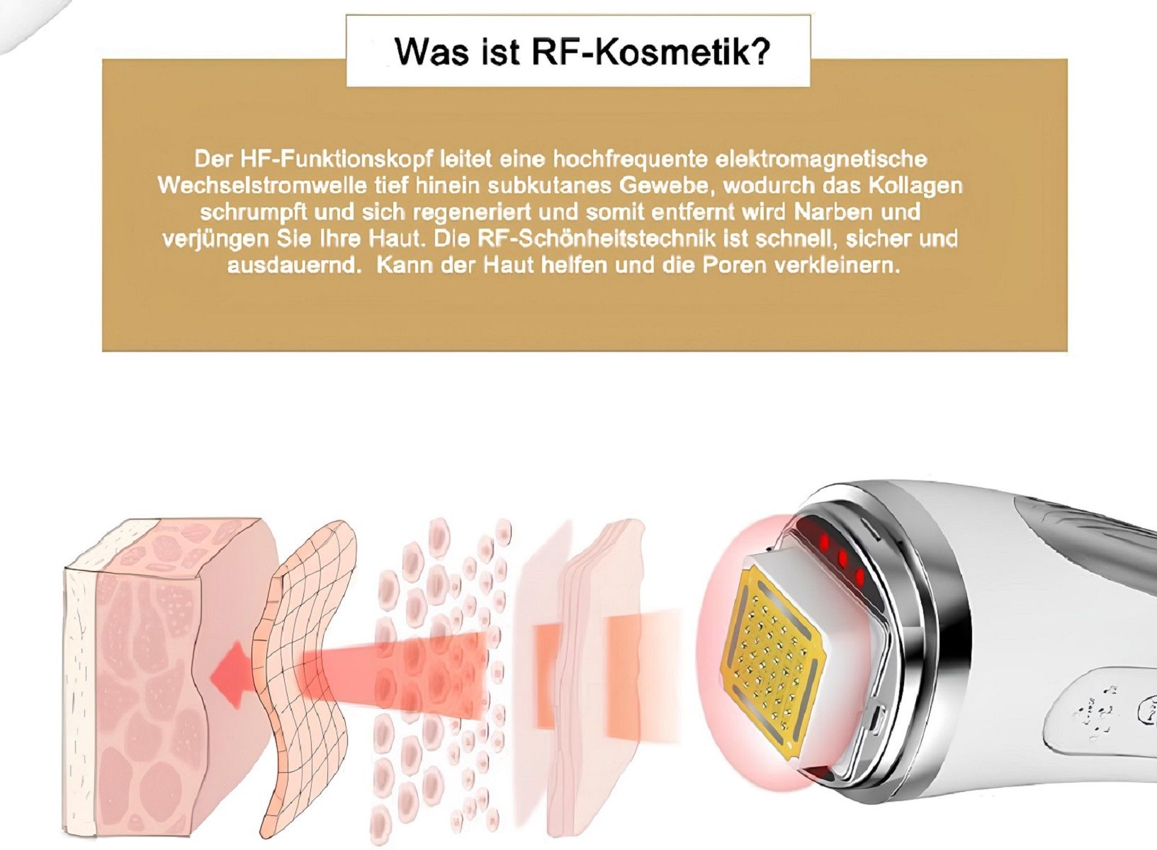 COOL-i RF Pflegegerät, Radiofrequenz-Anwendung für die kosmetische Hautpflege zu Hause