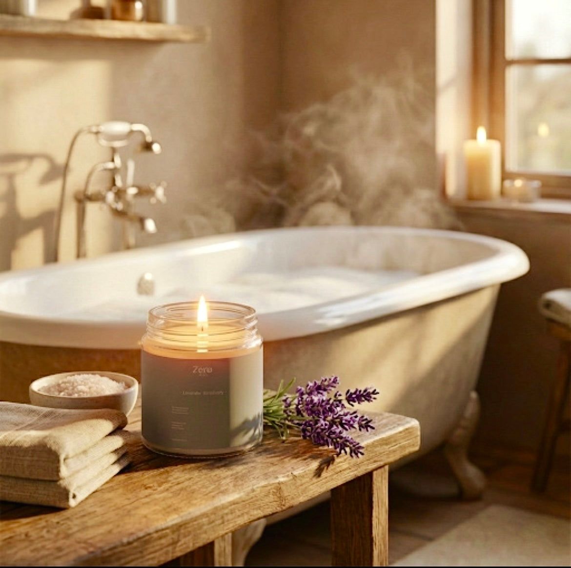 Zero Skin Sojawachskerze "Lavender Sanctuary", entspannend und beruhigend für Wohlfühlmomente