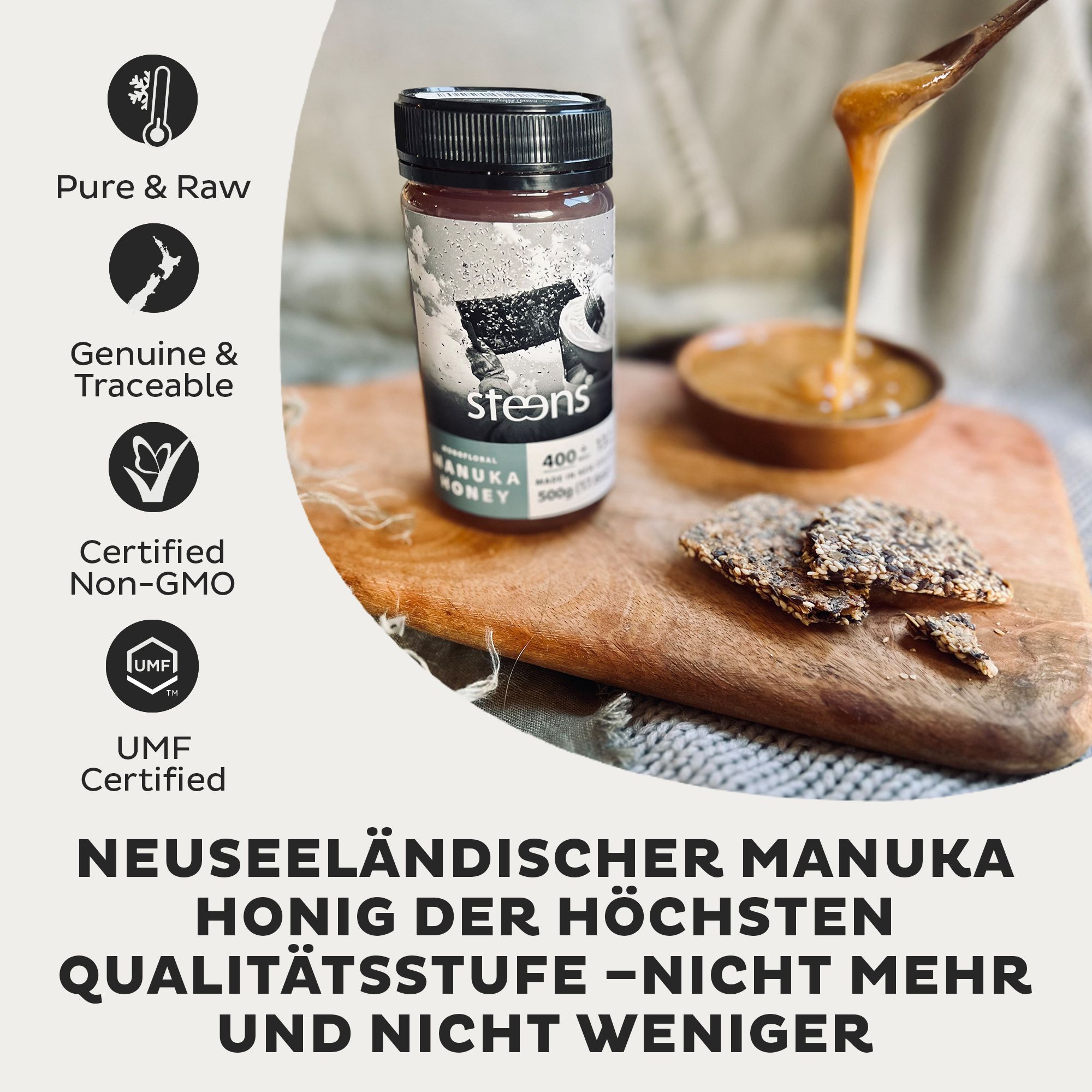 Steens MGO 400+ (Umf 13+) Manuka Honig 500 g