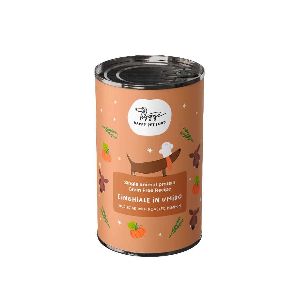 HYGGEDOG - Monoproteico Cinghiale in umido con zucca arrostita - 12 scatolette