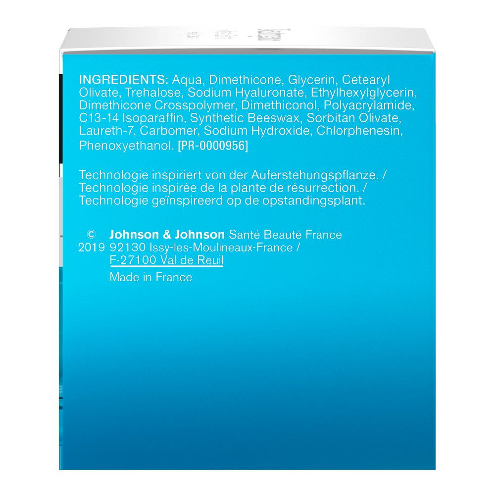 Neutrogena Hydro Boost Aqua Creme. Weiße Schachtel, Produktabbildung, blaue Akzente, Text.