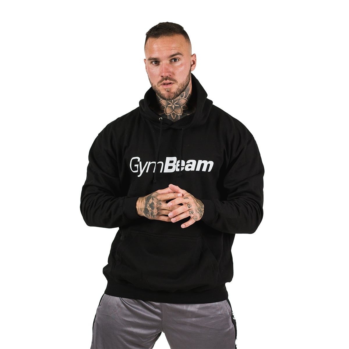 GymBeam Herren Hoodie PRO mit Kapuze und regulärer Passform in Schwarz 1 St