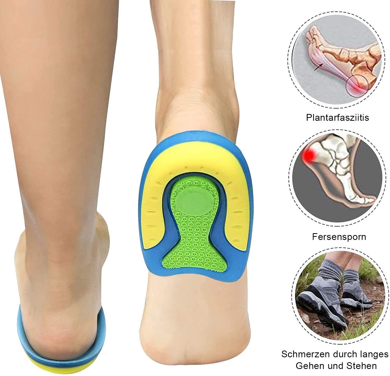 COOL-i Silikon Fersenkissen, Weiche Gel-Polster, stoßdämpfend & zuschneidbar für Ferse,4 Stück