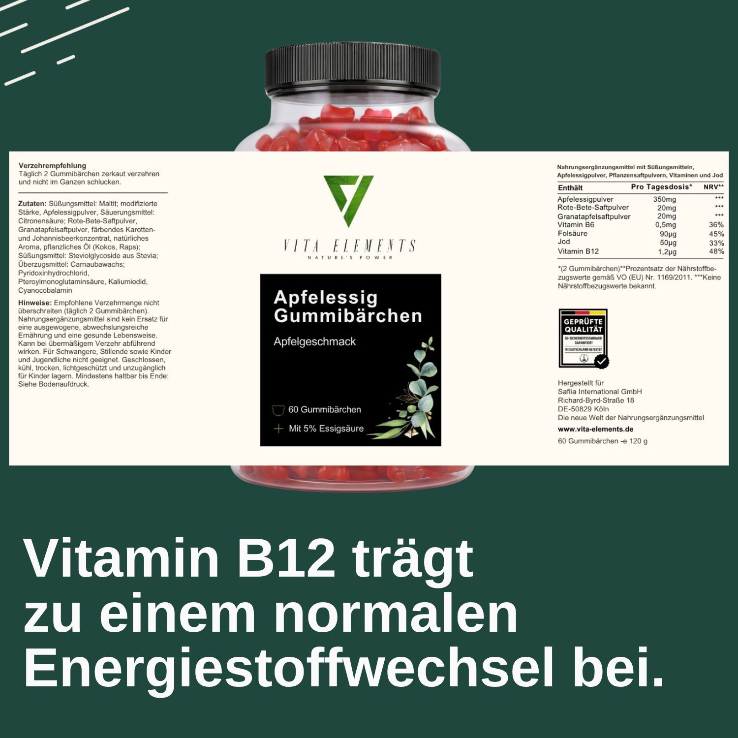 Vita Elements Apfelessig Gummibärchen