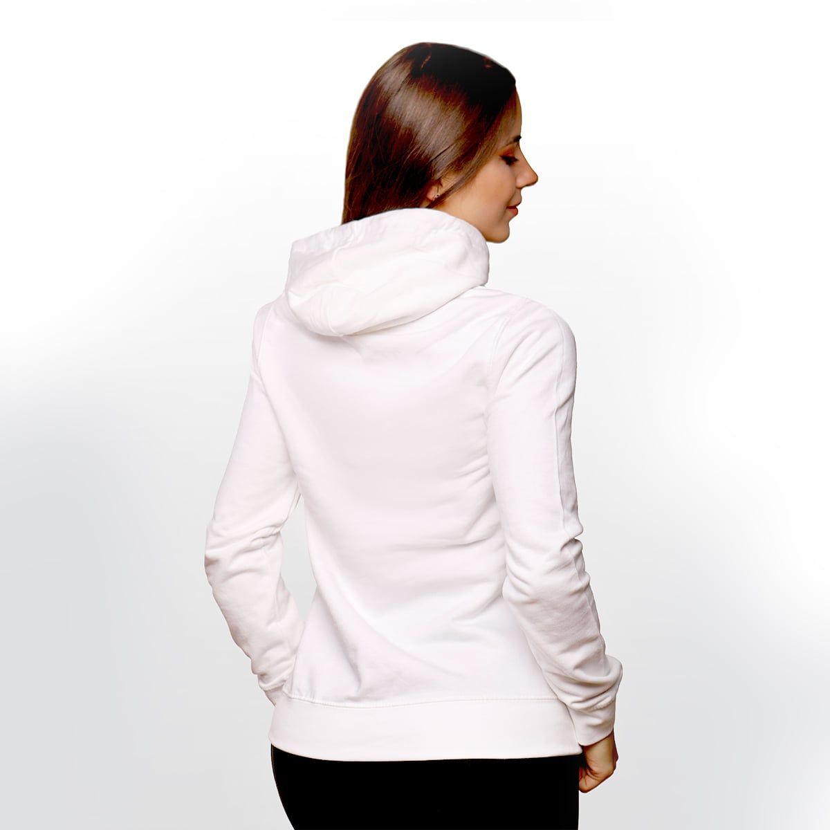 GymBeam Damen Hoodie regular mit Kapuze, Taschen und Langarm in Weiß