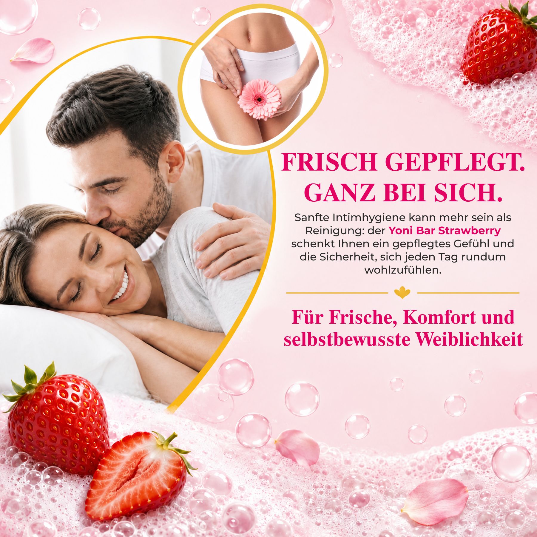 P-beauty  Intimseife Yoni Bar Frauen Intimpflege pH-Balance Erdbeer Aroma