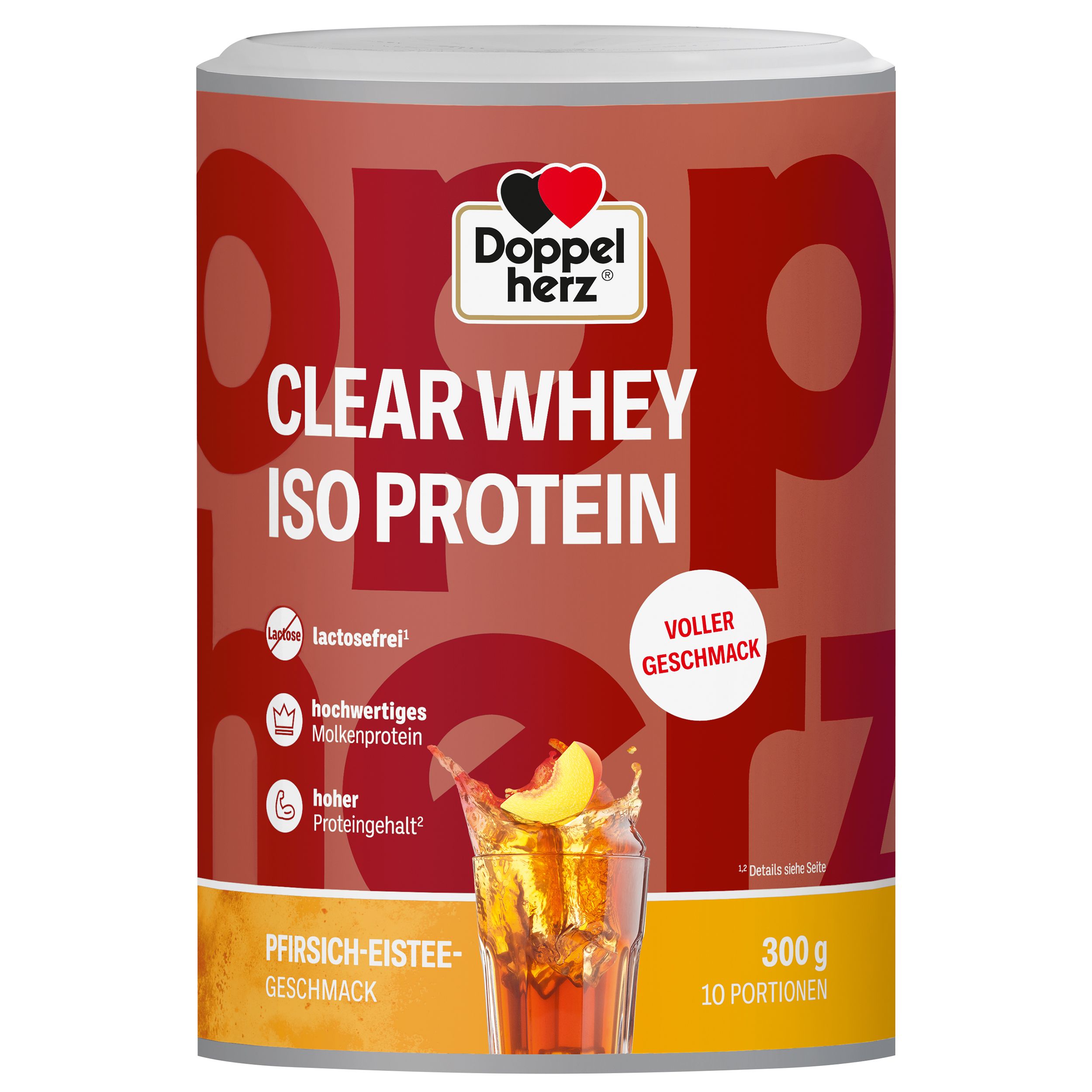 Doppelherz CLEAR WHEY ISO PROTEIN – Erfrischendes Molkenproteinisolat mit Pfirsich-Eistee Geschmack