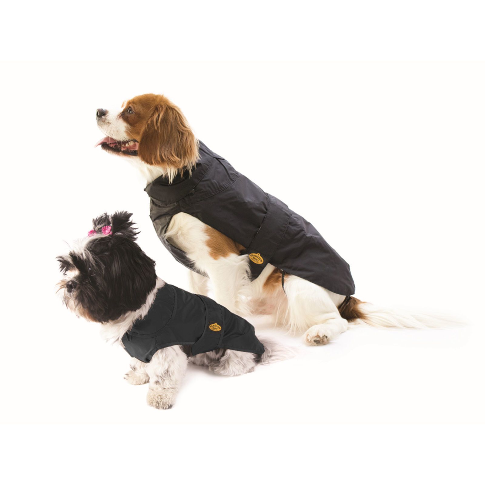 Fashion Dog Regenmantel für Hunde - Schwarz - 43 cm