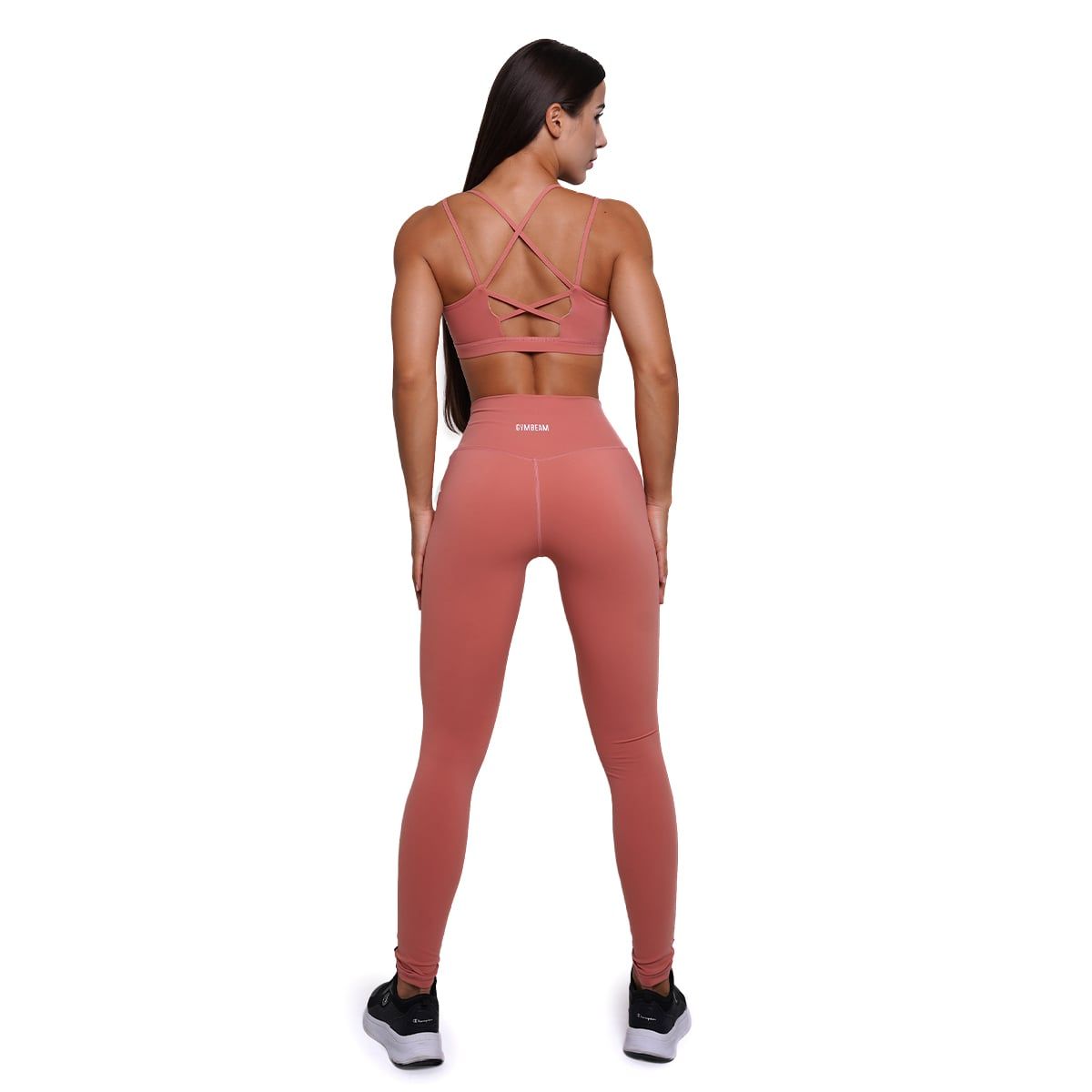GymBeam Leggings Damen mit hoher Taille und elastischem Material, Lachsfarben
