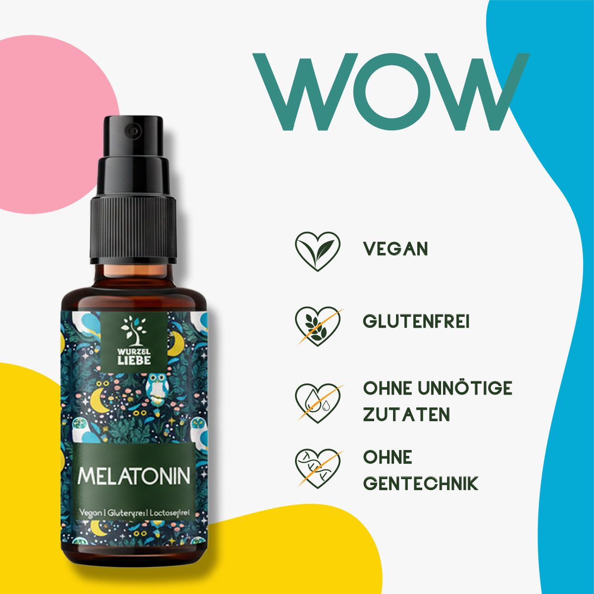 WURZELLIEBE® Melatonin Einschlafspray - 1 mg Melatonin hochdosiert 30  ml