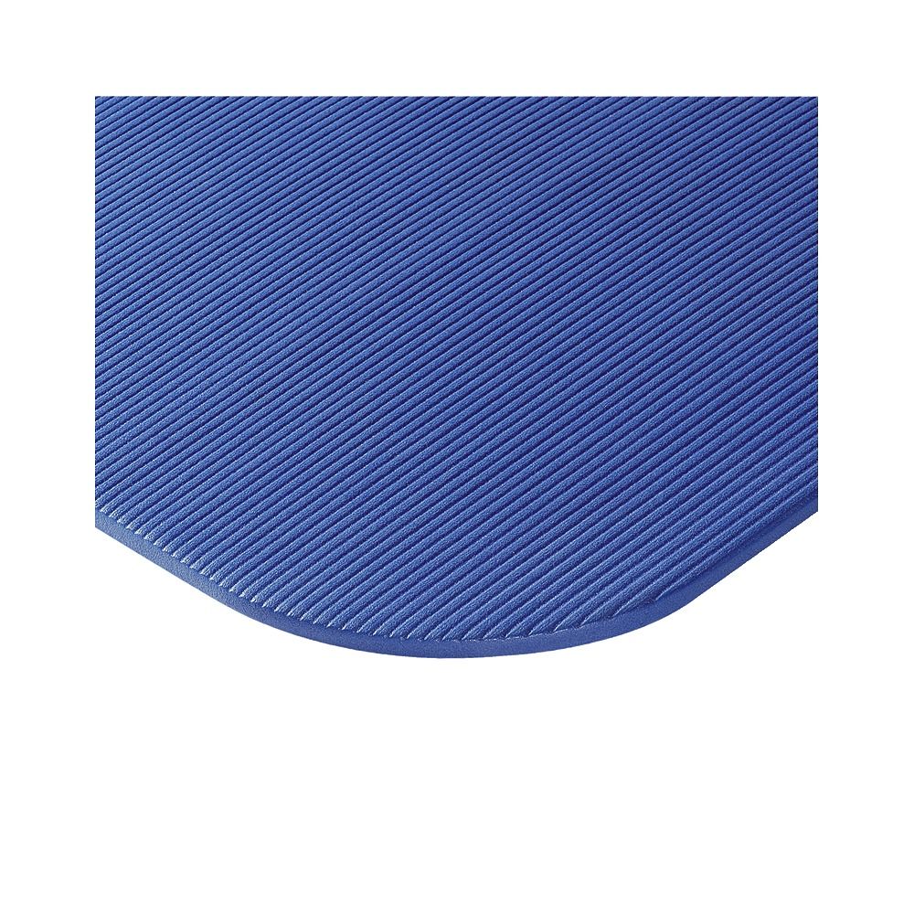 Ausschnitt eines blauen Airex Coronella 185. Geriffelte Oberfläche, abgerundete Ecke.