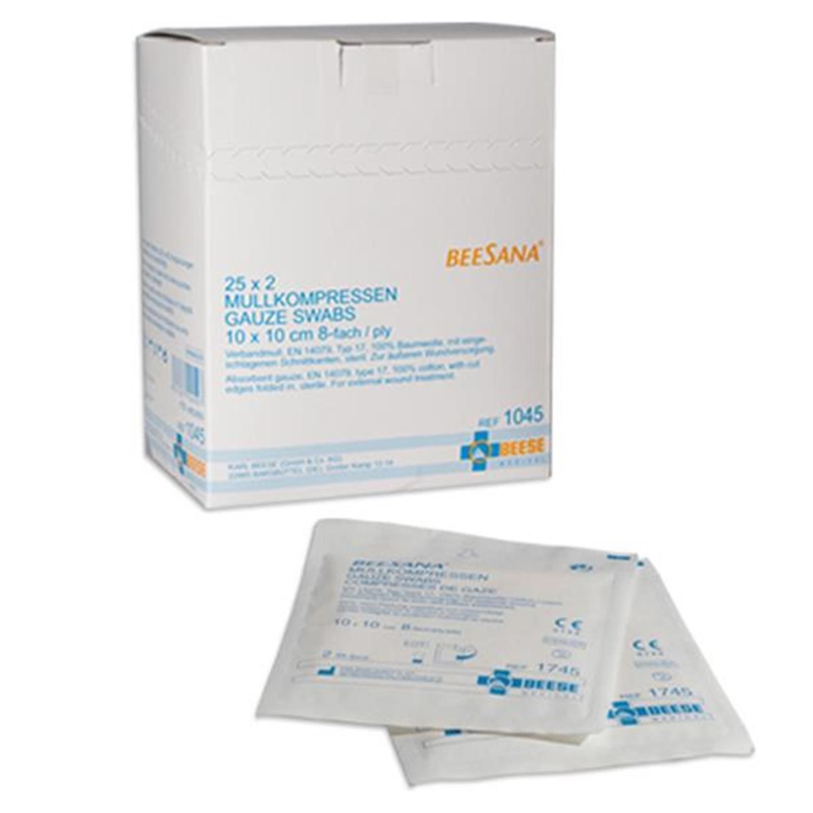 Beese Medical sterile Mullkompressen 8- lagig 25 x 2 Stück 5 x 5 cm