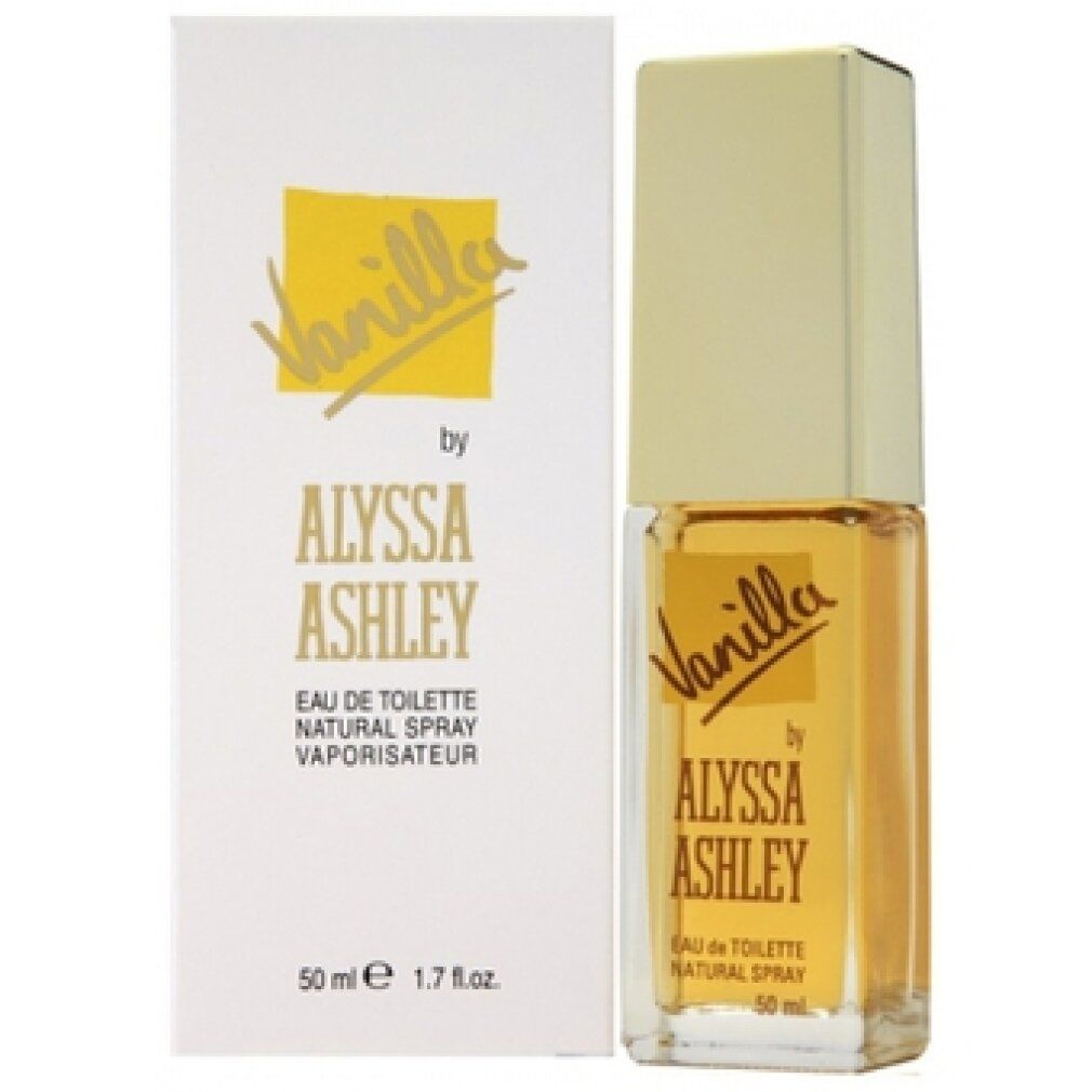 Alyssa Ashley Vanille Eau de Toilette Flakon und Verpackung.