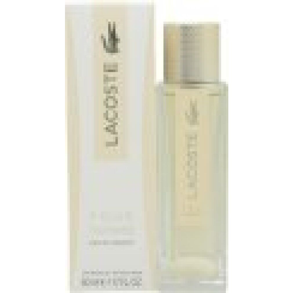 Lacoste Pour Femme Eau de Parfum Flakon und Umverpackung auf weißem Hintergrund.