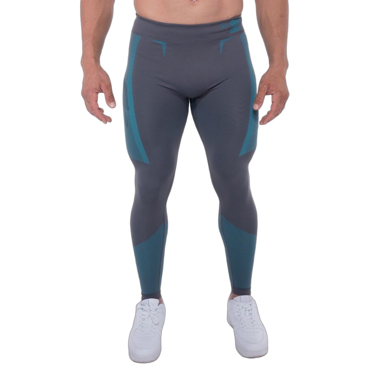 GymBeam OG1 Seamless Leggings Herren Slim Grey/Blue ohne Taschen 1 St
