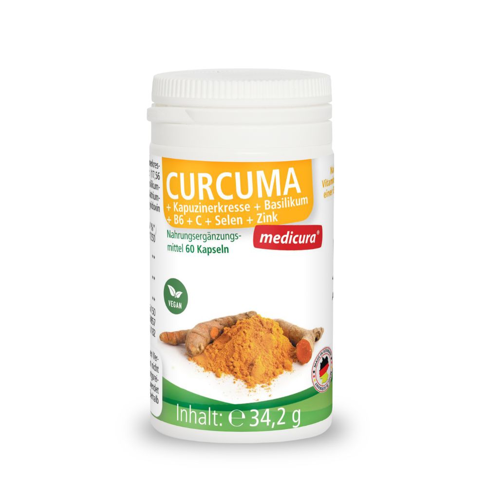 Medicura AG Curcuma + Kapuzinerkresse Basilikum Vitamine 34,2 g Kapseln