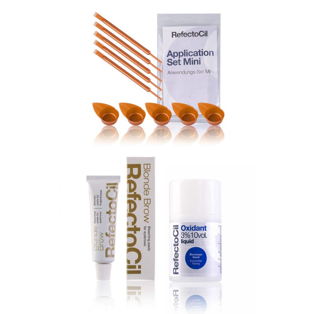 Refectocil Blondierpaste Blonde Brow & Refectocil Oxidant flüssig 3% & Mini-Anwendungs Set