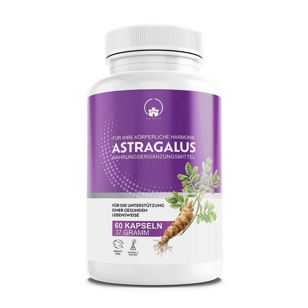 Saint Nutrition® Astragalus Kapseln 1000mg | Bio & Vegan - Verstärkung des Immunsystems 1 St