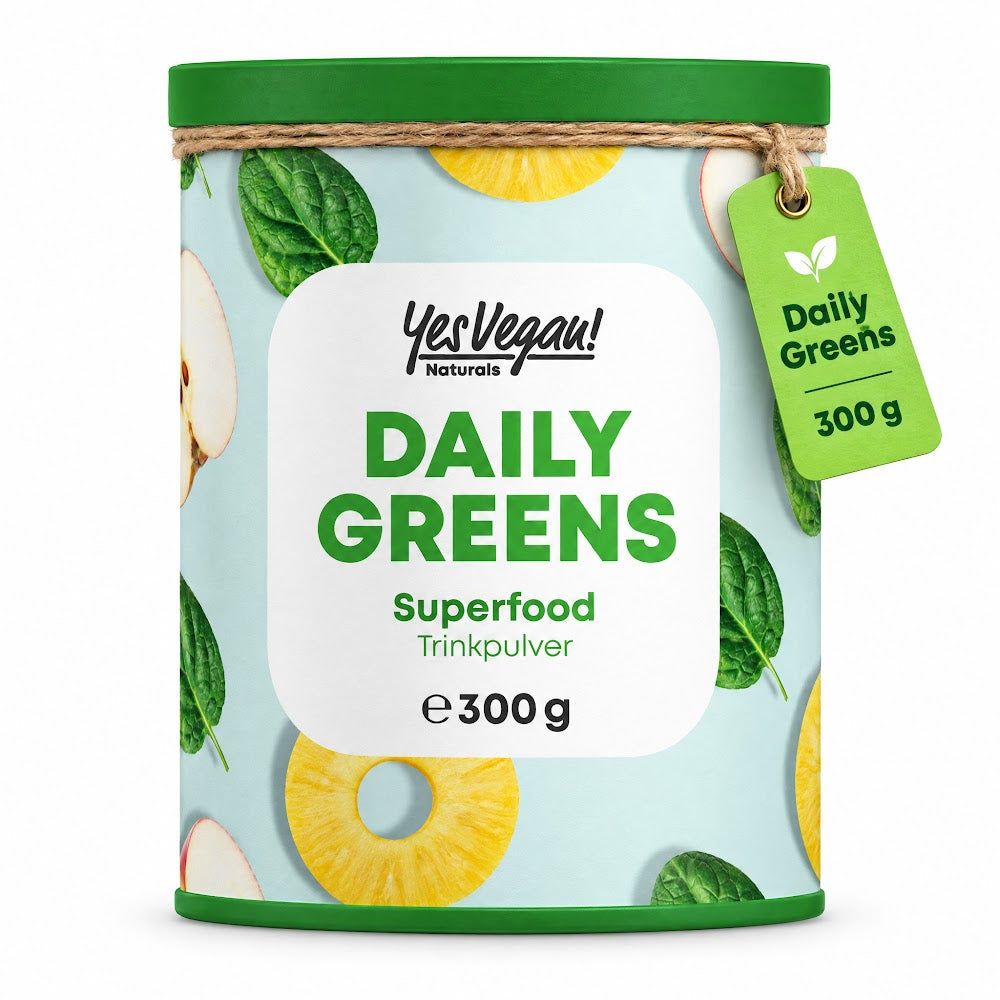 Dose "Daily Greens Superfood Trinkpulver" mit 300g. Enthält 300g Pulver.