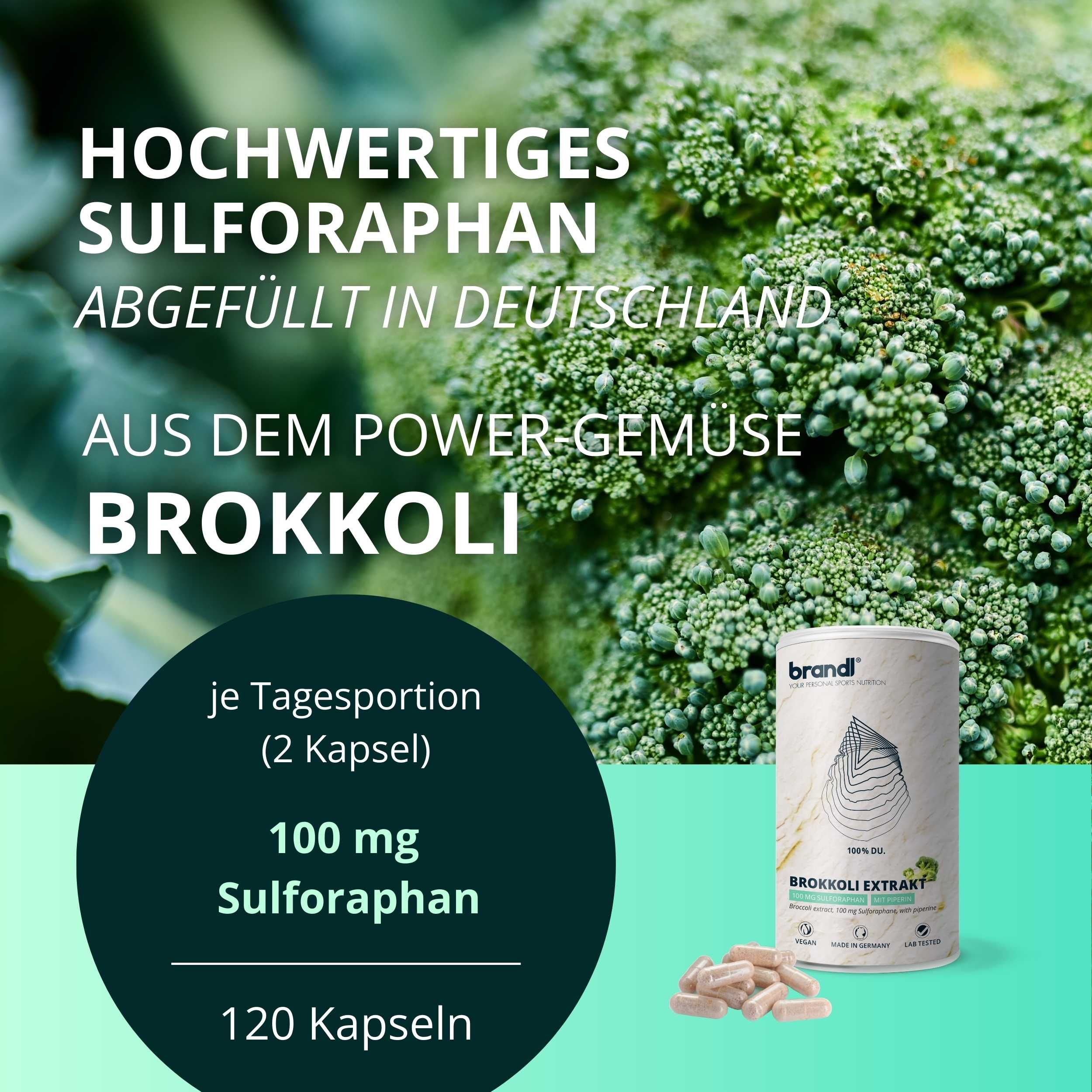 brandl® Sulforaphan aus Brokkolisprossen Extrakt mit Piperin