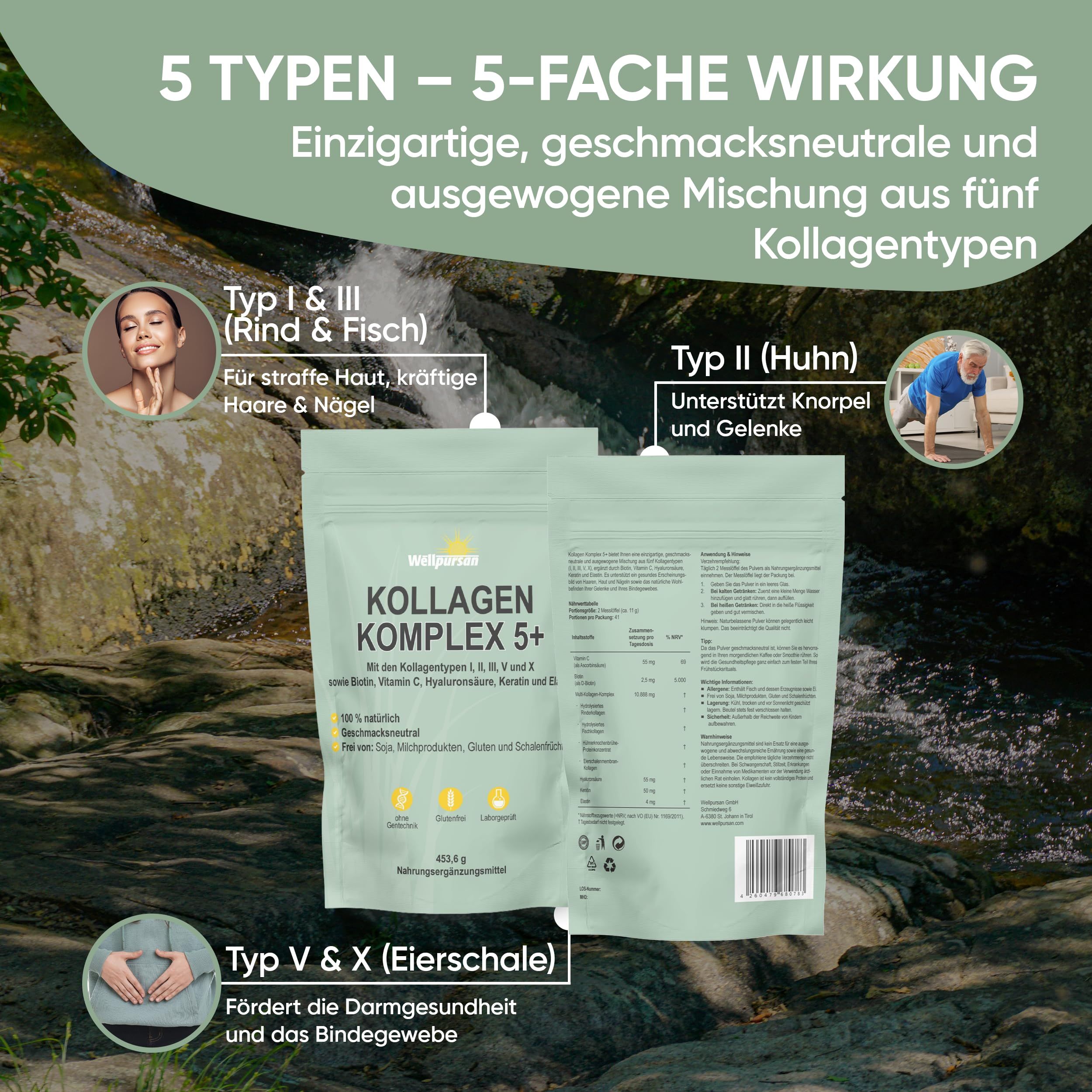 Wellpursan Kollagen-Komplex 5+ Pulver