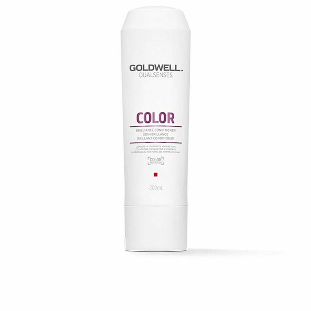 Weiße Tube Goldwell Dual Senses Color Conditioner. Text: COLOR, Brilliance Conditioner. 200ml.