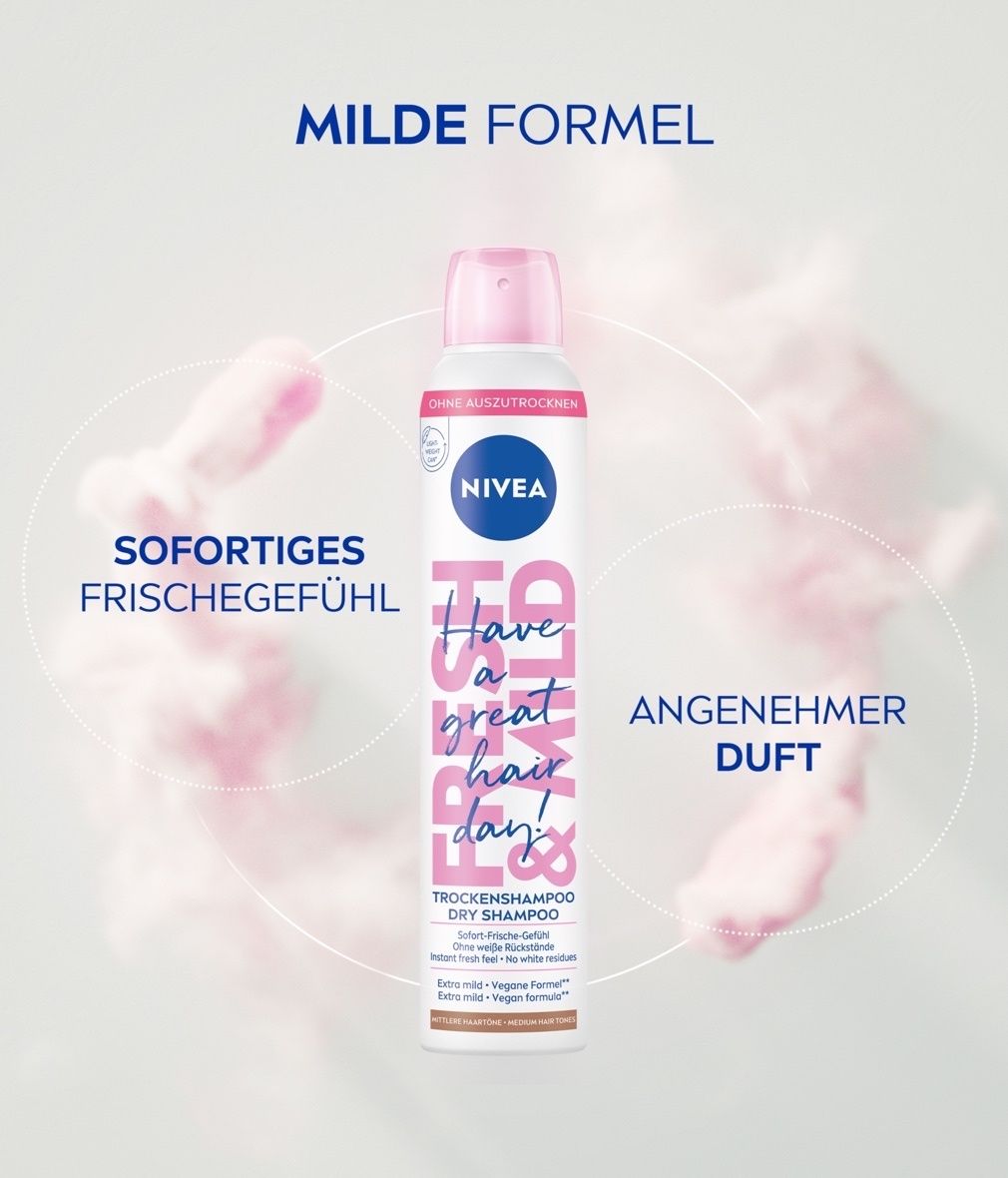 NIVEA Trockenshampoo Fresh & Mild Mittlere Haartöne Triple-Pack