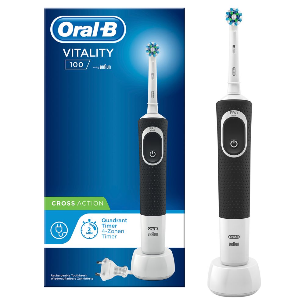 Oral-B - Elektrische Zahnbürste "Vitality 100 CrossAction" in Schwarz