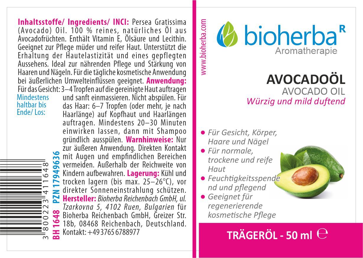 Avocadoöl Avocado Oil Würzig und Mild Duftend 50 ml PZN 17949636
