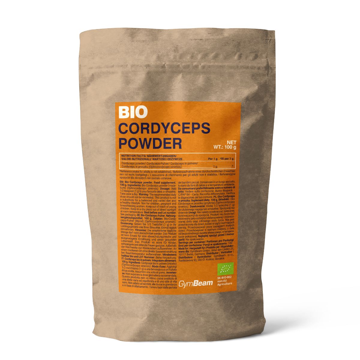 GymBeam BIO Cordyceps Pulver vegan 100 g