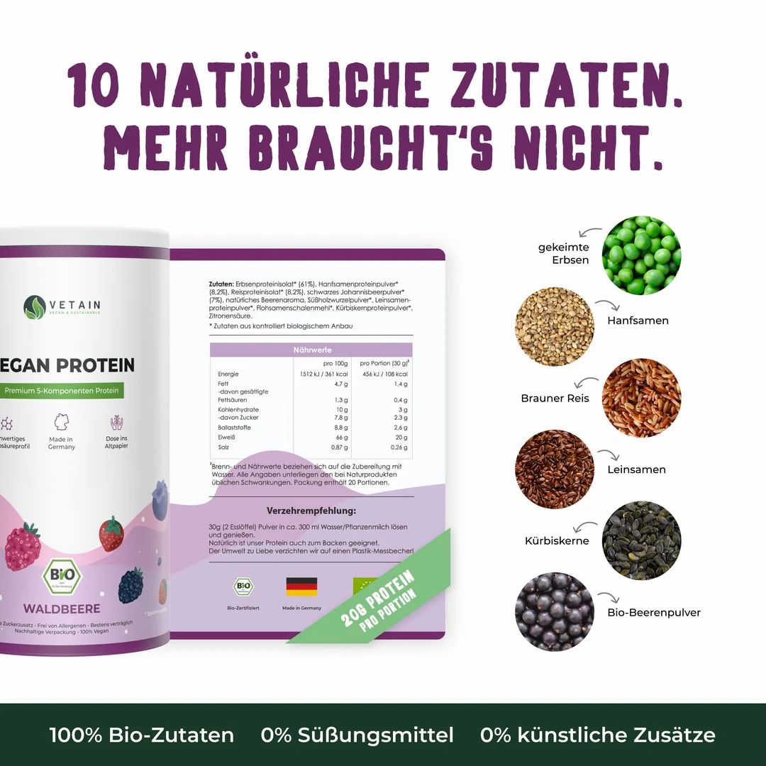 Vetain Vegan Protein Beere