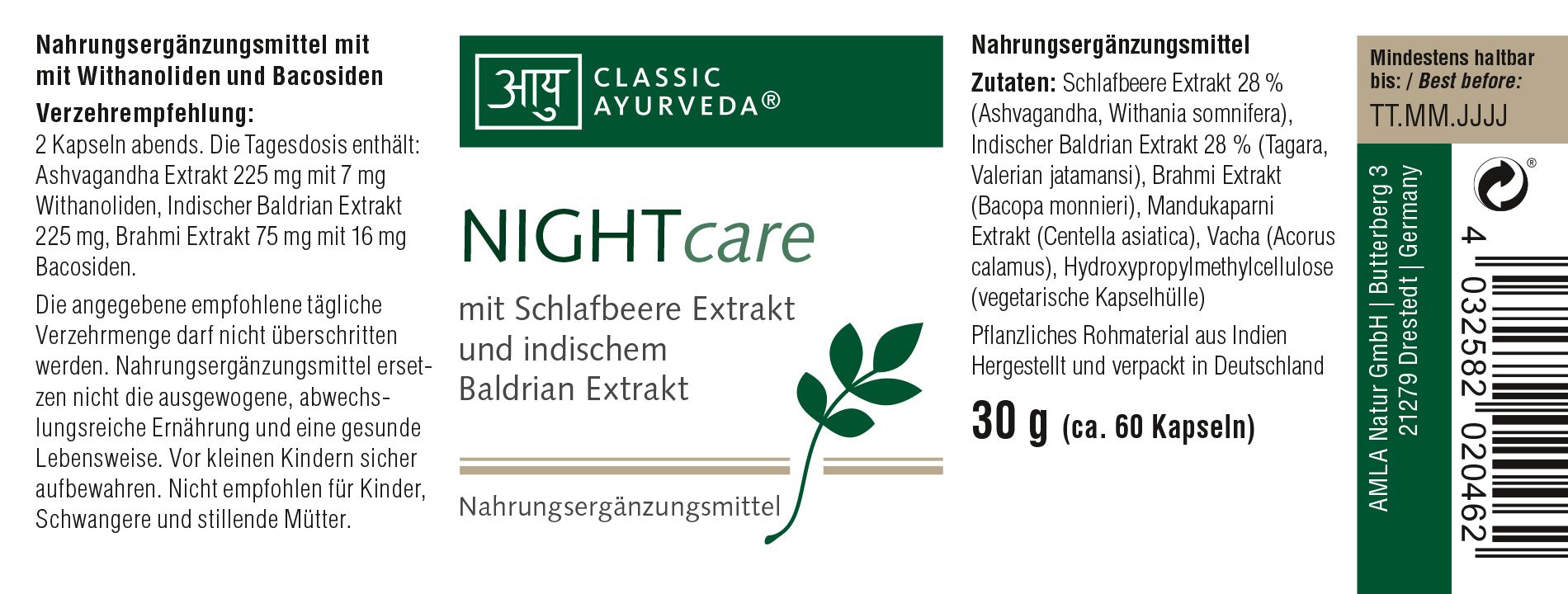 Classic Ayurveda - NIGHTcare 30 g