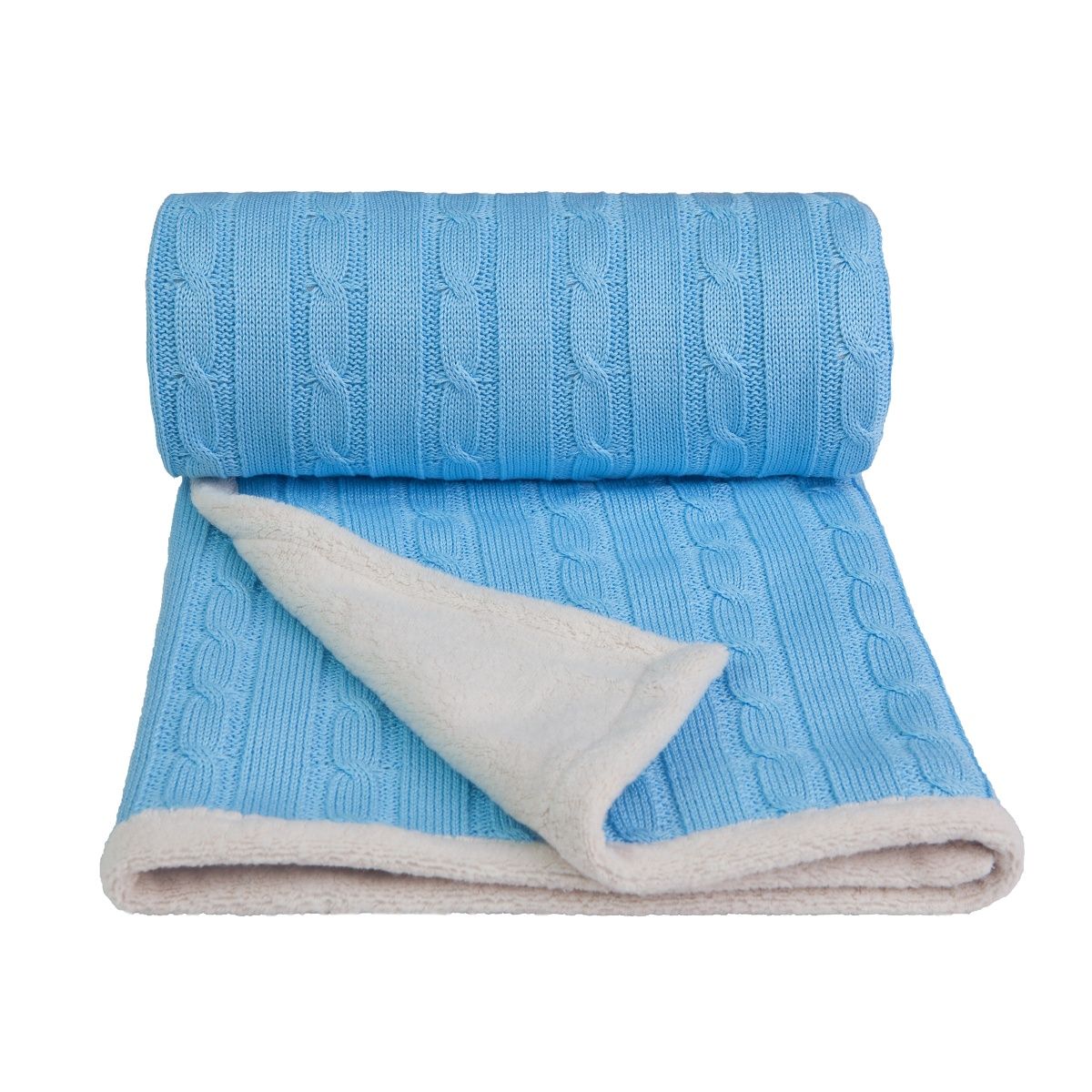 T-Tomi Gestrickte Decke Warm Blue 1 St