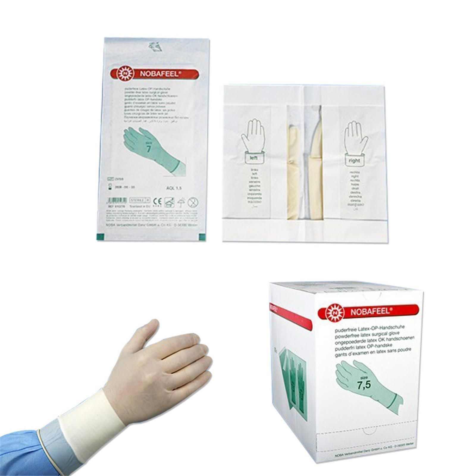 NOBA Nobafeel OP-Latexhandschuhe puderfrei 50 Paar Gr. 6