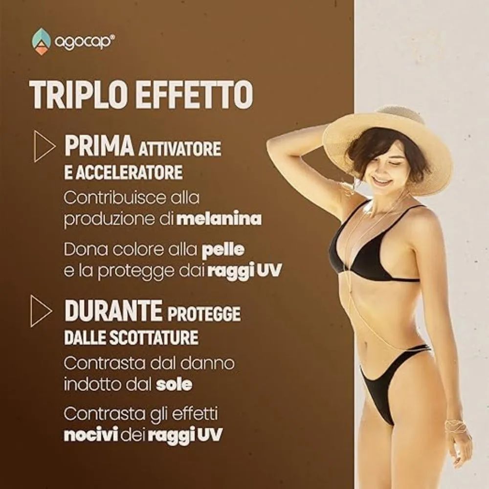Agocap – Bräunungskapseln mit Beta-Carotin & Lycopin für gesunde, natürliche Sonnenbräune
