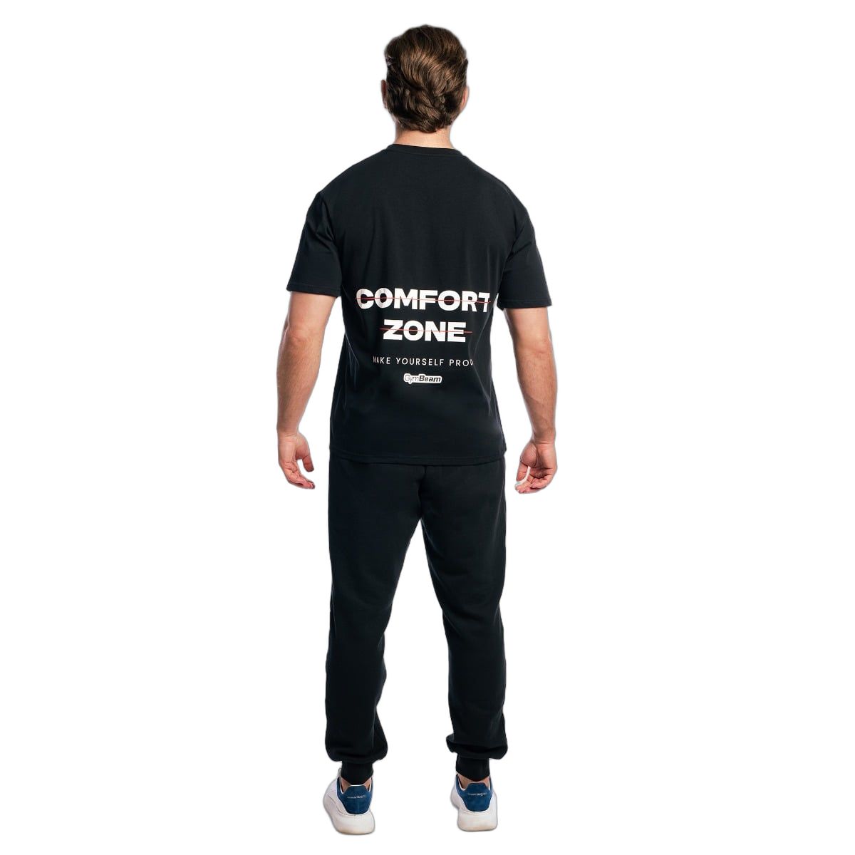 GymBeam T-Shirt Herren Oversized Kurzarm aus Baumwolle in Schwarz