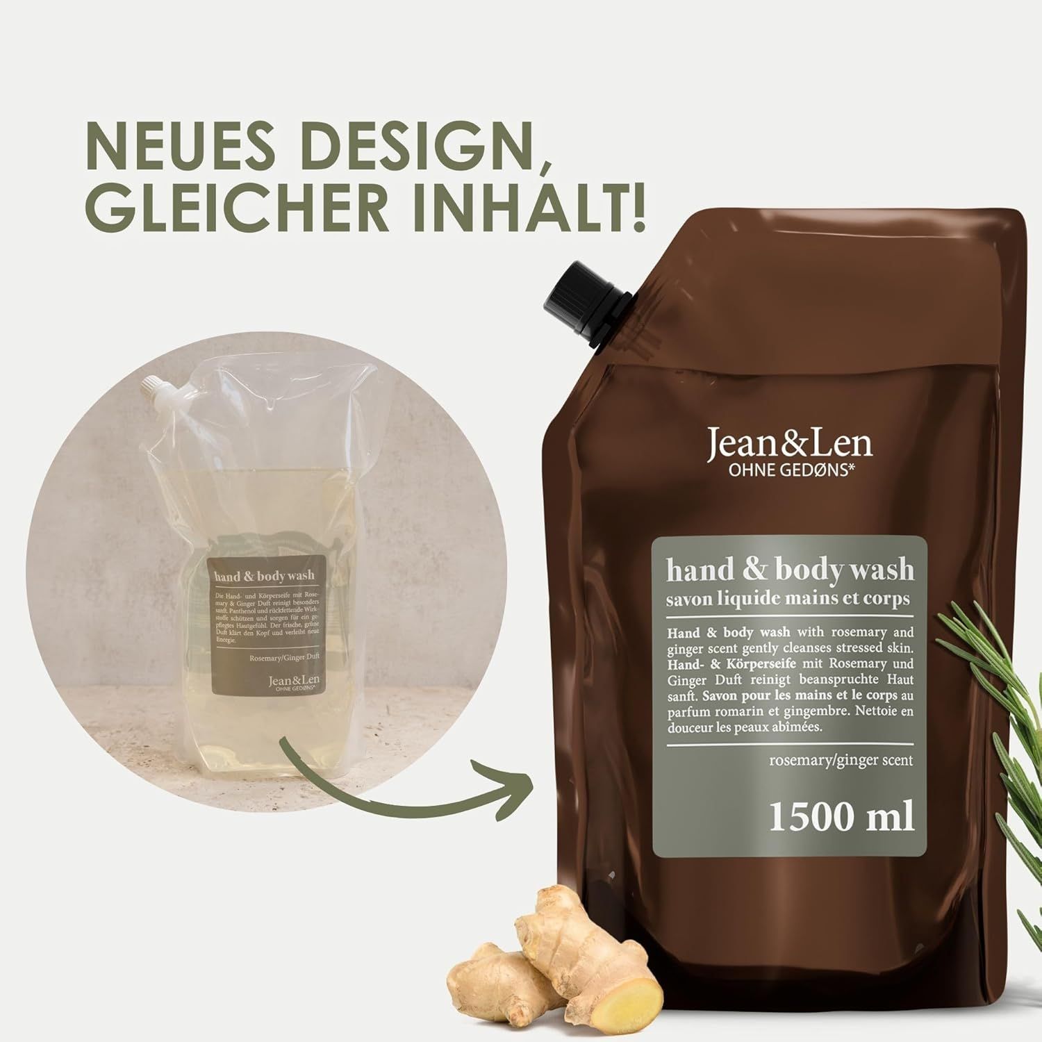 Jean & Len Hand & Body Wash Rosemary und Ginger