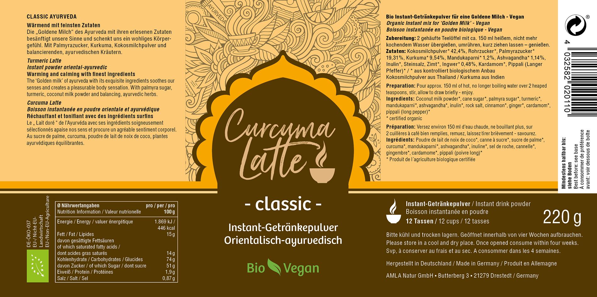 Classic Ayurveda - Curcuma Latte Vegan 220 g