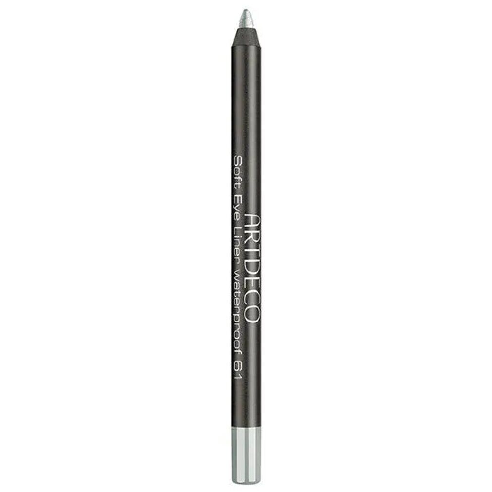 Artdeco Soft Eye Liner Waterproof 61, grauer Stift. Schwarzer Schaft mit Produktbezeichnung. Spitze und Ende in Grau.