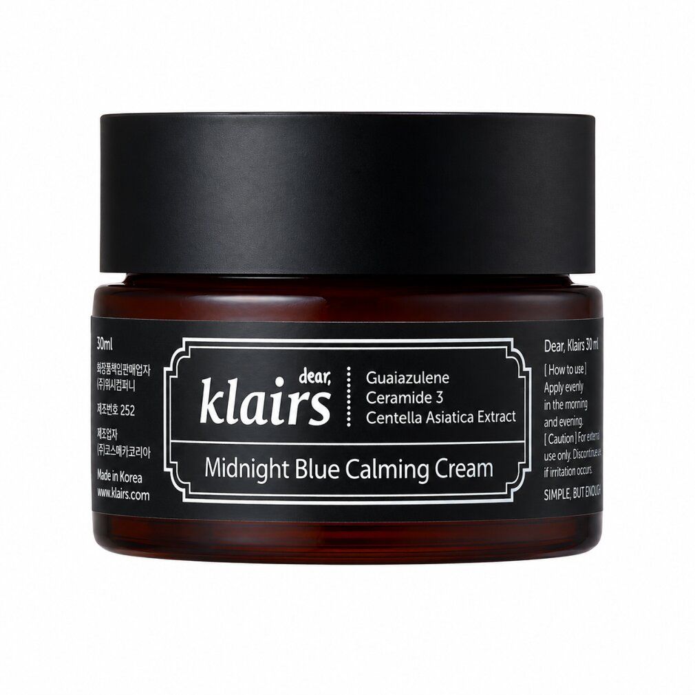 Klairs Midnight Blue Calming Cream Tiegel mit Etikett.