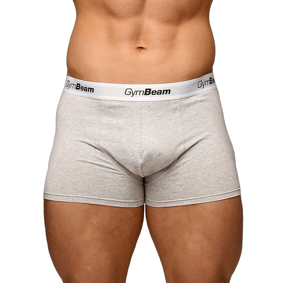 GymBeam Boxershorts Herren 3er-Pack aus Baumwolle-Elastan-Mischung in Grau